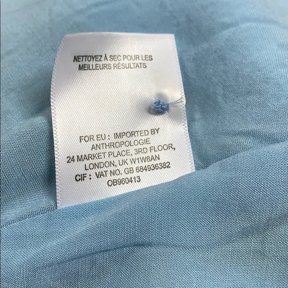 Anthropologie New Asymmetrical Silk Dress Blue 4. - Picture 13 of 15